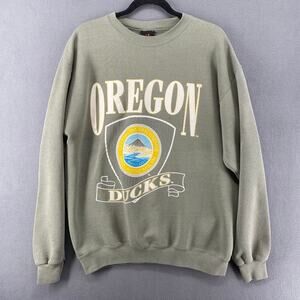Vtg? Oregon Ducks Sweatshirt L‎ Gray University School Crewneck PM Sports USA